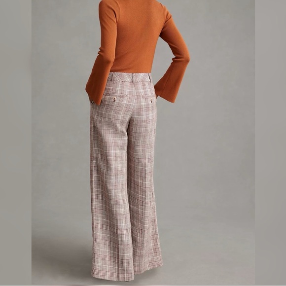 Anthropologie Maeve Pleated Plaid Trousers 14 NWT - Picture 2 of 11